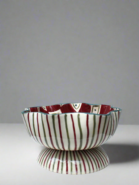 SECOND One of a Kind Burgundy and Green Bowl