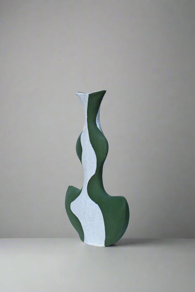 Olive Green Groovy Vase
