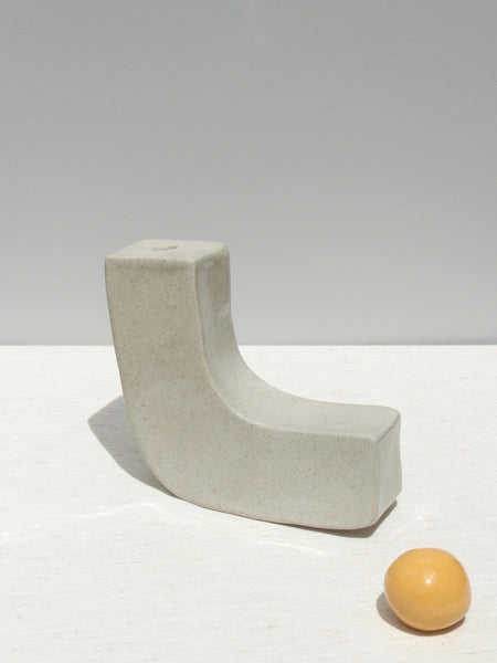 END OF LINE- Balanced Sculptural Vase with mustard ball