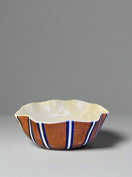 Chocolate brown and blue “Big Bowl”