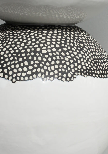 Large Black and White Ceramic Vessel - One of a kind