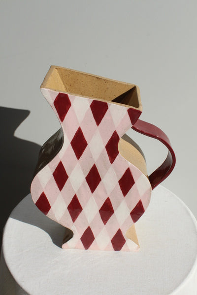 Harlequin in Burgundy and Pink
