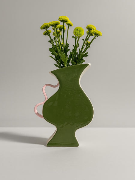 SECOND 60% off -Little Deet in Olive Green with Lilac Handles