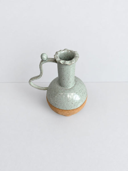 Sage Green Vessel with a Wiggle Handle