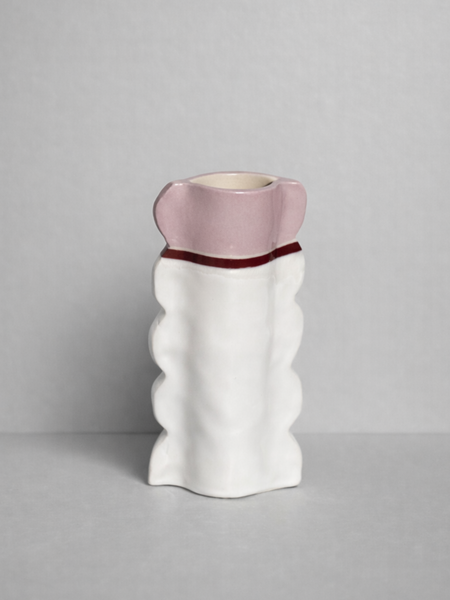 Burgundy and Lilac Scalloped Vessel