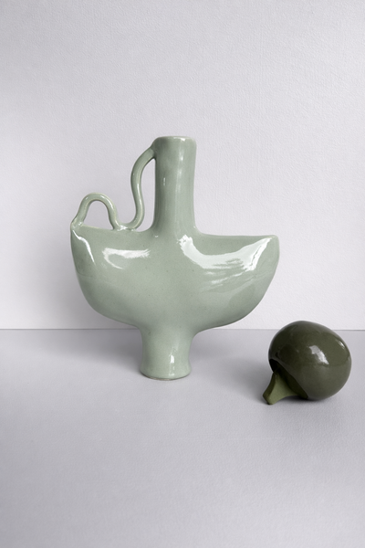 Tiny Dancer in Green with an Olive Green Stopper