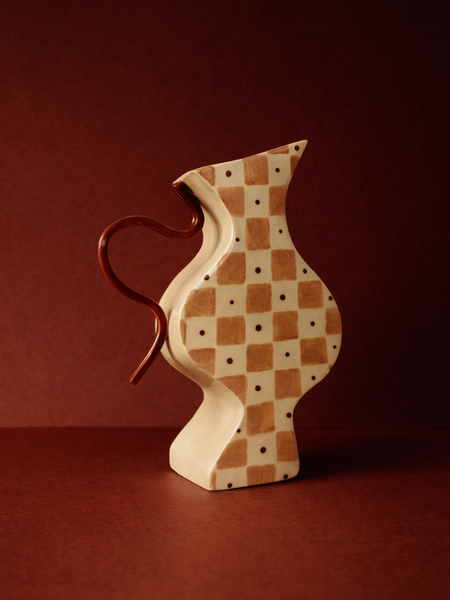 Little Deet Vessel with Light Brown Checks