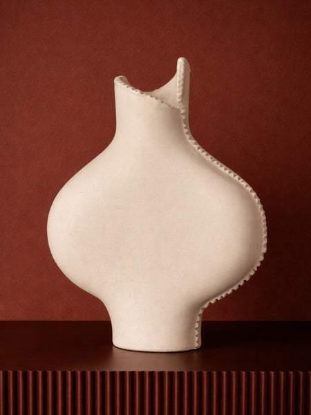 Cream Vessel with Seams