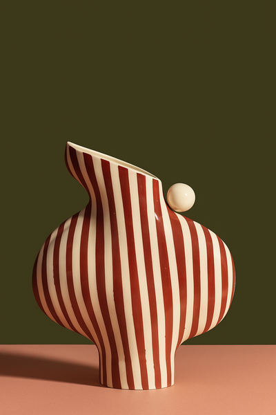 Burgundy Striped Vessel