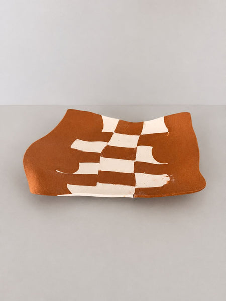 Second 50% off - Terracotta and White Nerikomi Dish