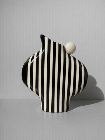 Black Striped Vase