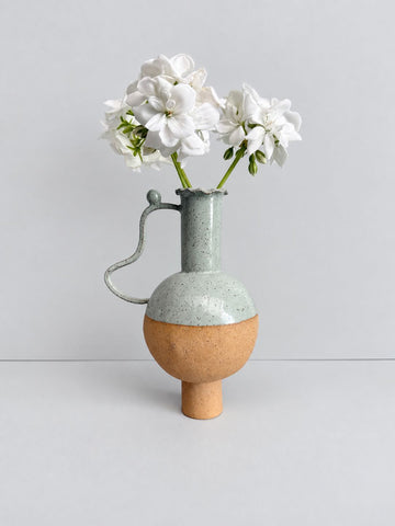 Sage Green Vessel with a Wiggle Handle
