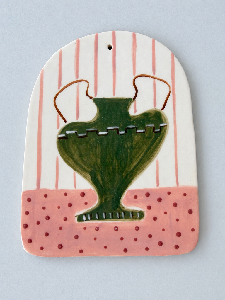 Art Tile - Olive Green Vase