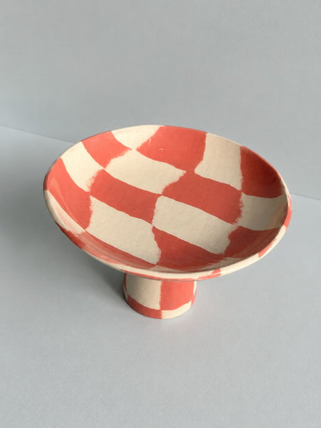 Sample Chequer Pink Nerikomi Pedestal Dish
