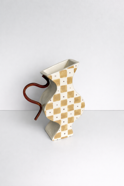Little Deet Vessel with Light Brown Checks