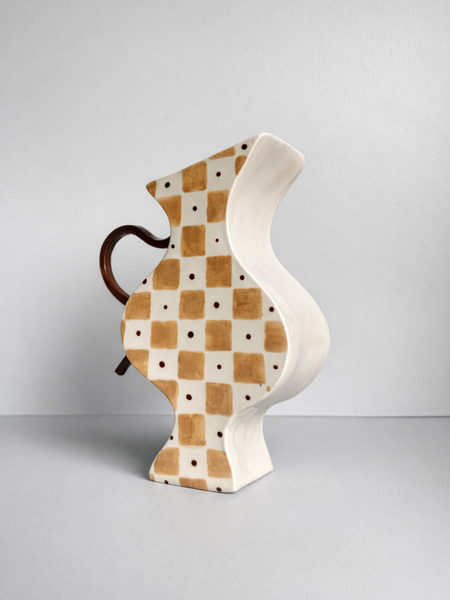 Little Deet Vessel with Light Brown Checks