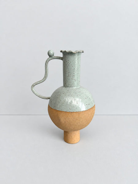 Sage Green Vessel with a Wiggle Handle
