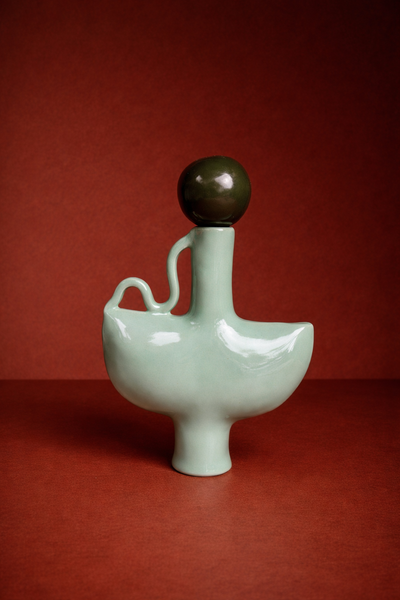 Tiny Dancer in Green with an Olive Green Stopper