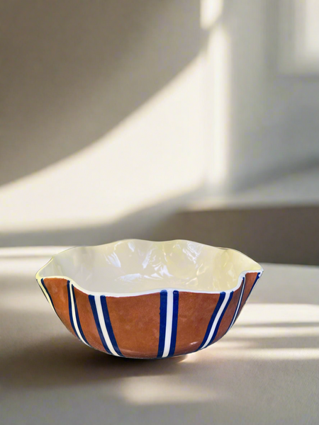 Chocolate brown and blue “Big Bowl”