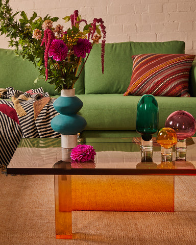 End of line - 50% off Dark Green And White Stacked Vessel