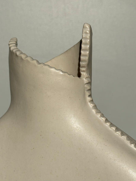 Cream Vessel with Seams
