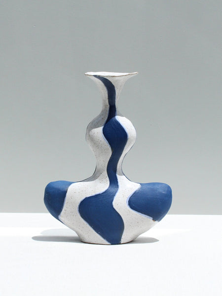 Cobalt Blue Groovy Vase