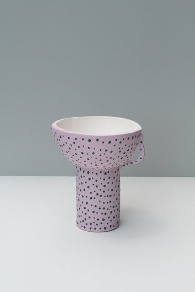 SECOND - Matt Lilac and Green Spotted Vessel