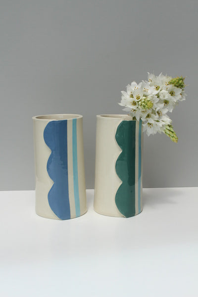 SAMPLE - 40% off Blue Scalloped Vessel (med)