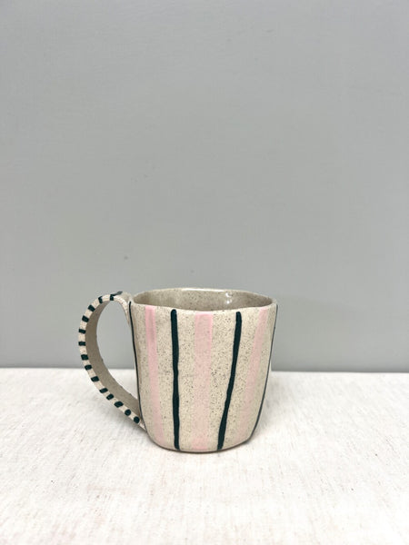 Sample 40% off - Green and Pink Striped Cup