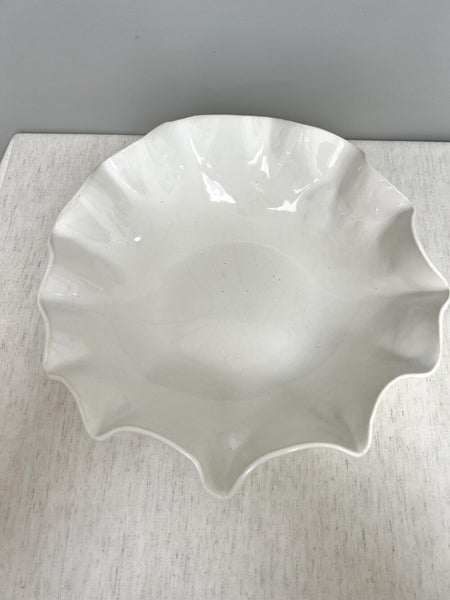 SECOND 50% off - White Ruffle Salad Bowl