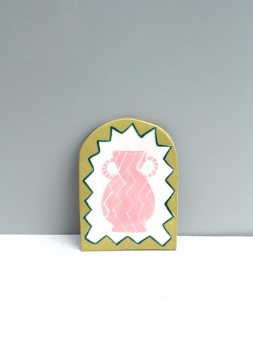 Art Tile - Pink Zig Zag Vase