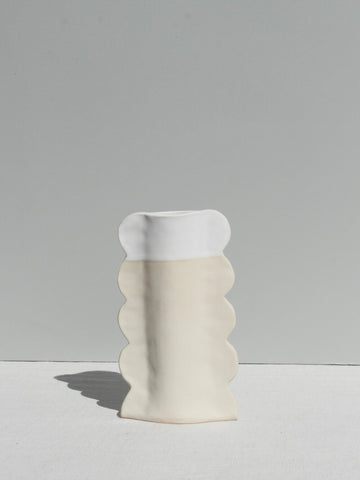 END OF LINE 40% off - Scalloped Vessel in White