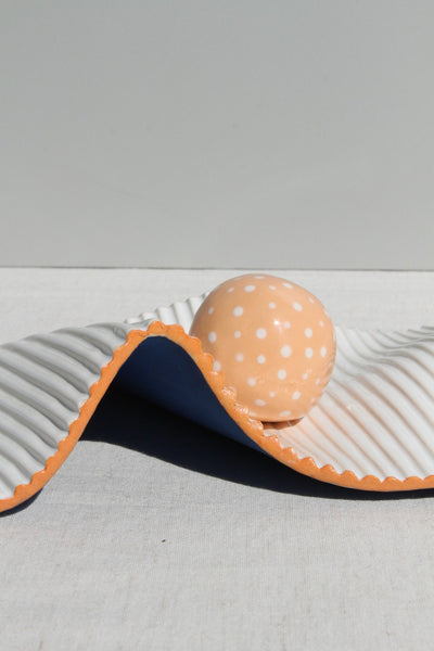 Seamless - One of a Kind Sculptural Object (Blue and Peach)