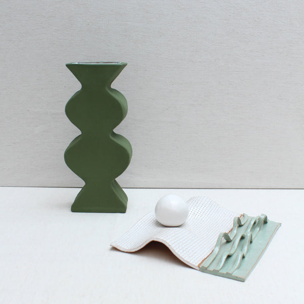 Seamless - One of a Kind Sculptural Object (Sage Green and White)