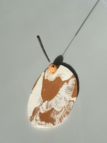 Sample 50% off - Terracotta and White Nerikomi Incense holder