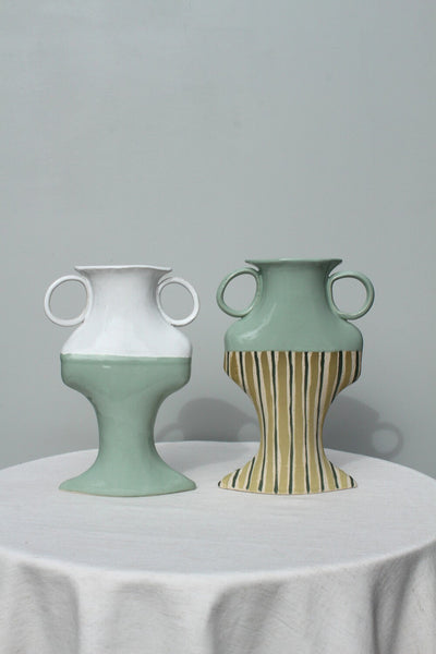 Little Moment - Green Vessel With Stripes