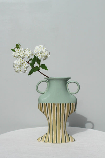 Little Moment - Green Vessel With Stripes