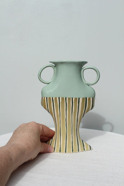 Little Moment - Green Vessel With Stripes