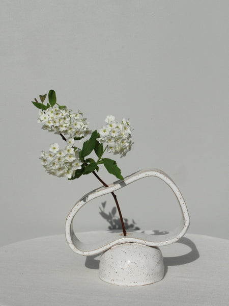 Ikebana Sculptural Vase in White