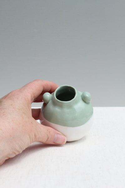 Dot Pot in Sage and White