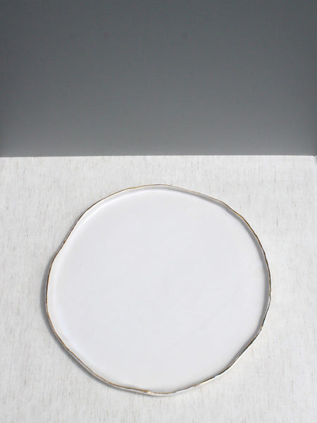 SECOND 50 % off  - Organic Gold Rimmed Plate