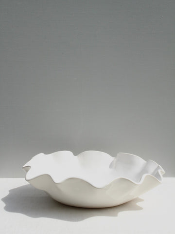 SECOND 50% off - White Ruffle Salad Bowl