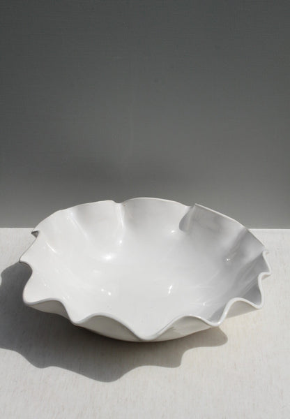 SECOND 50% off - White Ruffle Salad Bowl