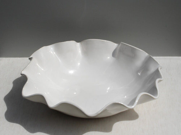 SECOND 50% off - White Ruffle Salad Bowl