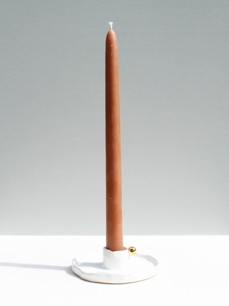 Ceramic Candle Holder with a Gold Ball