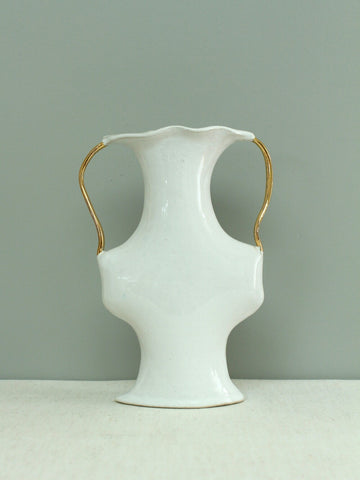 SECOND 60% off - White Vessel with Gold Handles