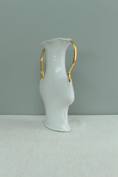 SECOND 60% off - White Vessel with Gold Handles