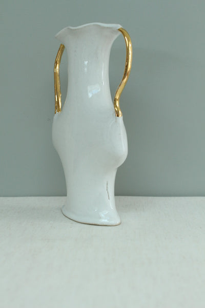 SECOND 60% off - White Vessel with Gold Handles