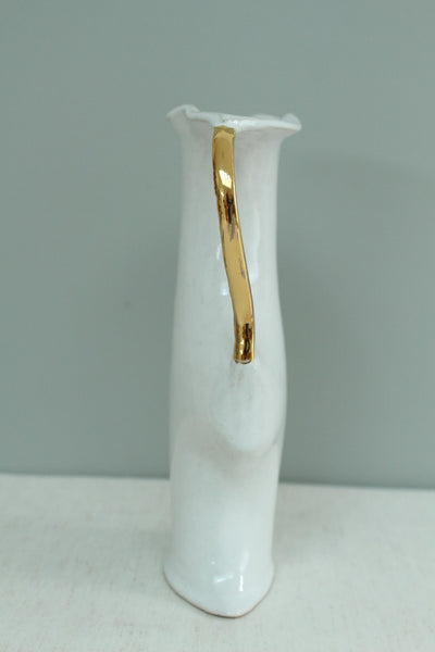 SECOND 60% off - White Vessel with Gold Handles