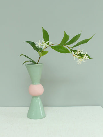 SECOND 50% off - Pink and Green Stacked Vessel